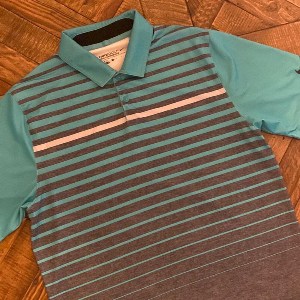 Nike Golf Mens striped Golf Polo. Size S.